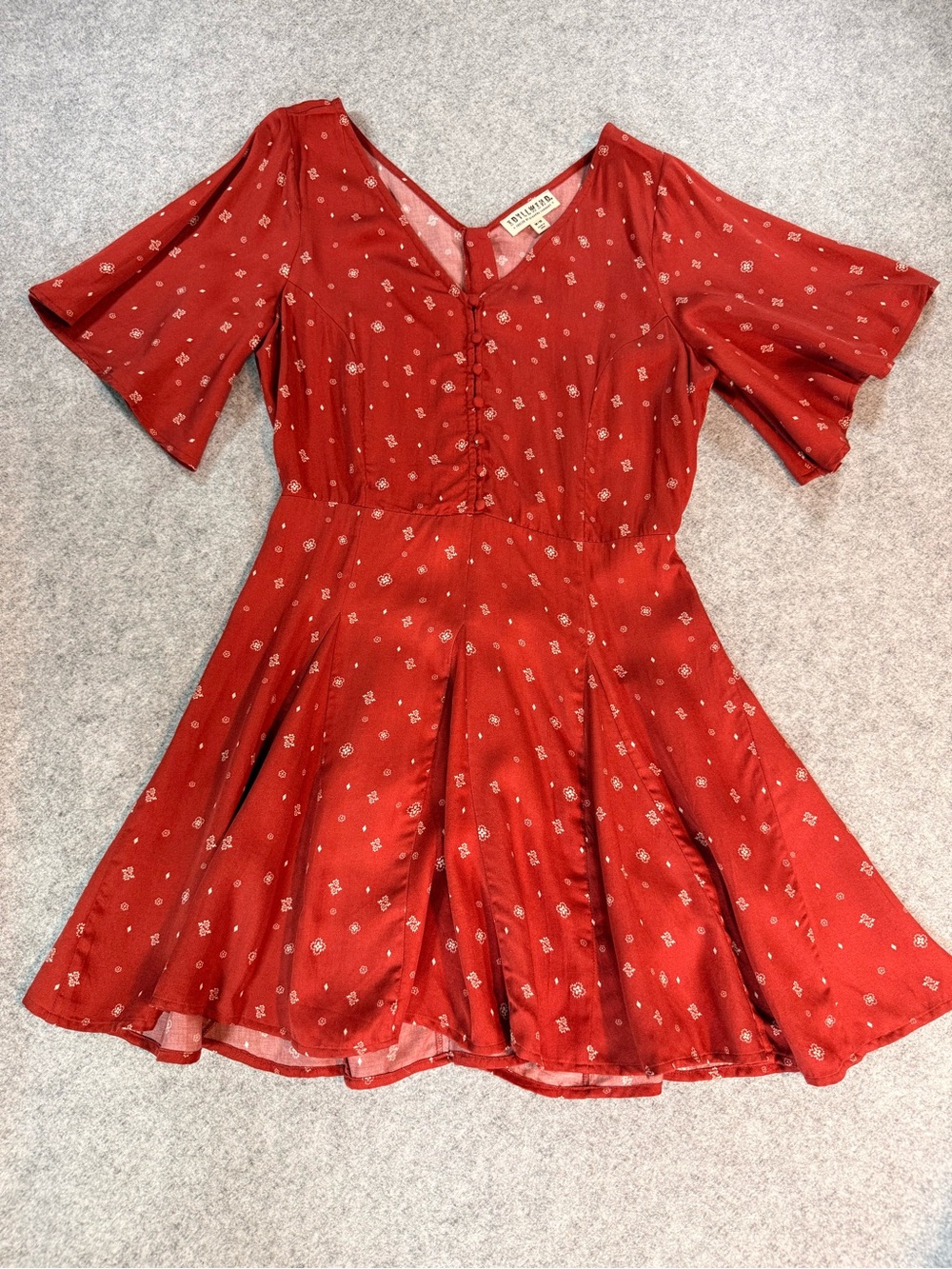 Idyllwind by Miranda Lambert Rust Red Printed Fit & Flare Mini Dress Medium - Picture 2 of 9